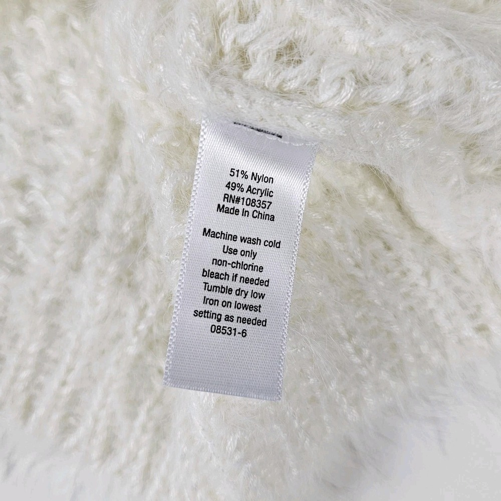 Arizona Jean Co Sweater Juniors XL NWT Cropped Fuzzy Ivory Holiday Christmas Y2K - Picture 8 of 8